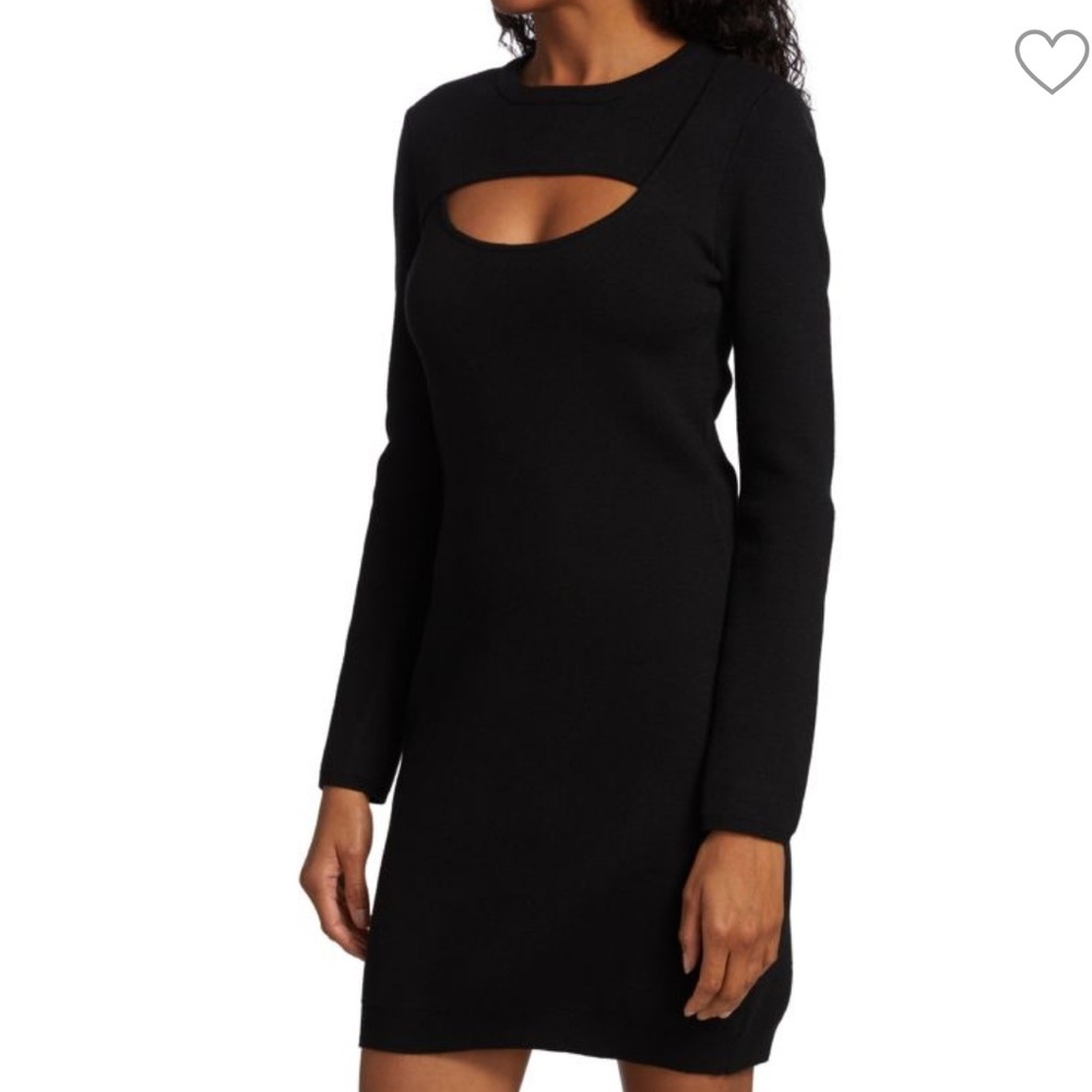 Lea & Viola Sz Large Black Cut-Out Ribbed Cocktail Dress • NWT!